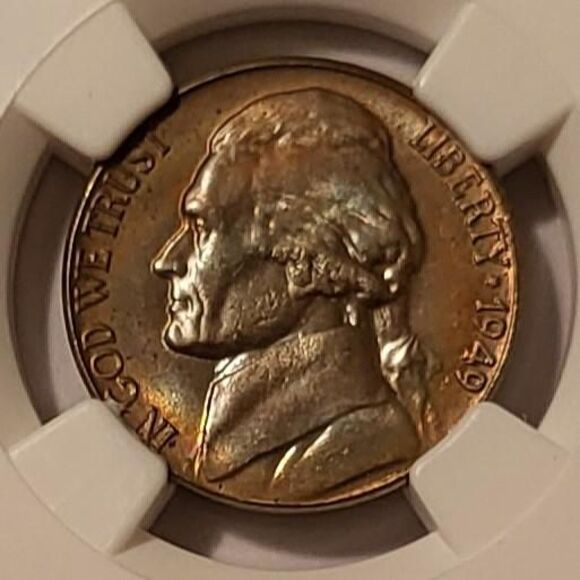 1949 Jefferson Nickel MS64 NGC Nice Toning - Picture 3 of 4